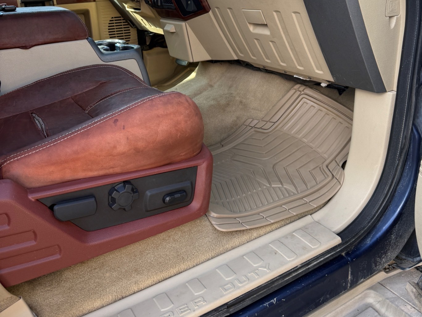 Truck rubber floor mats before and after a deep clean — after